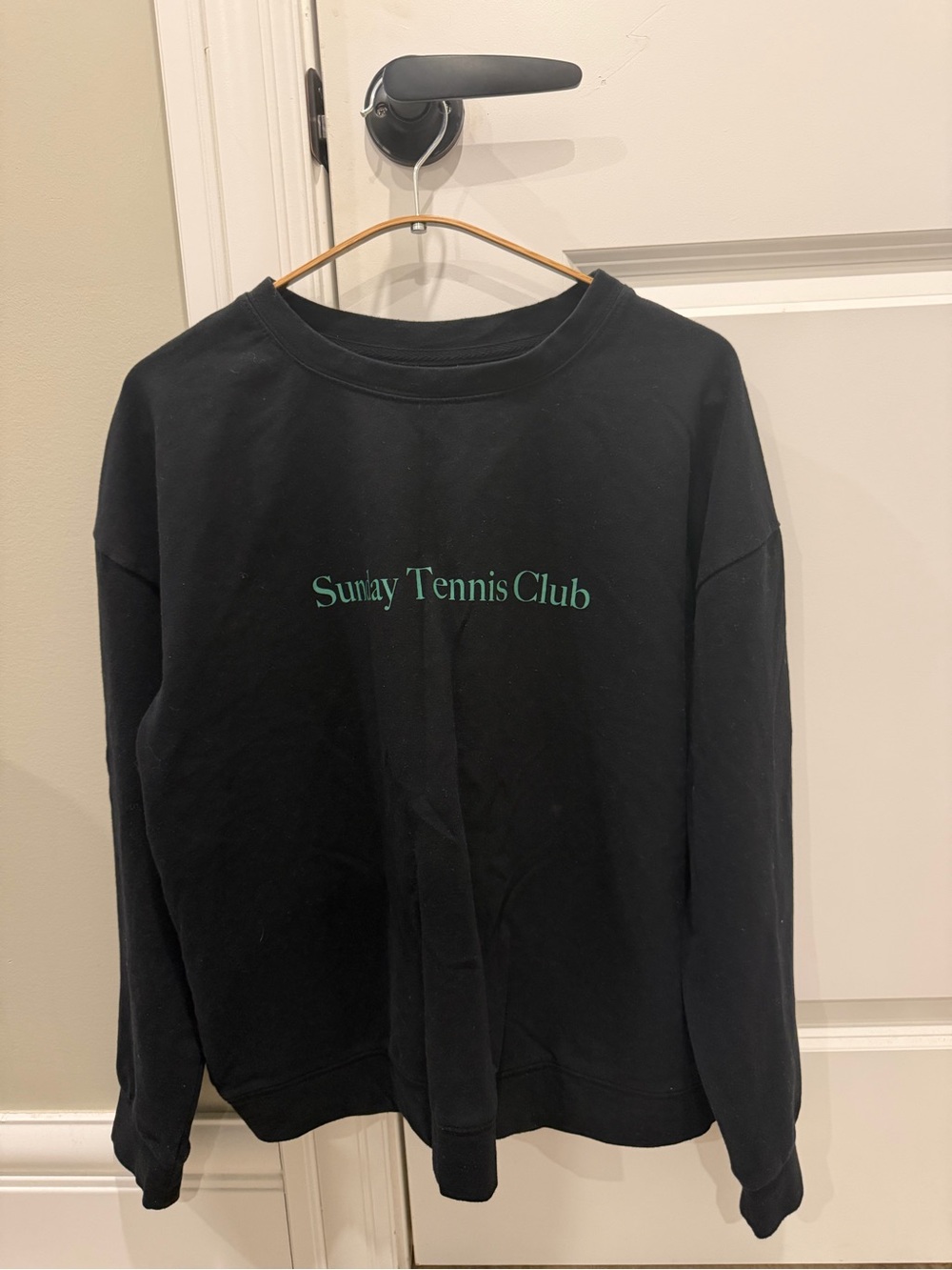 Oak & Fort Black "Sunbay Tennis Club" Crewneck Sweatshirt